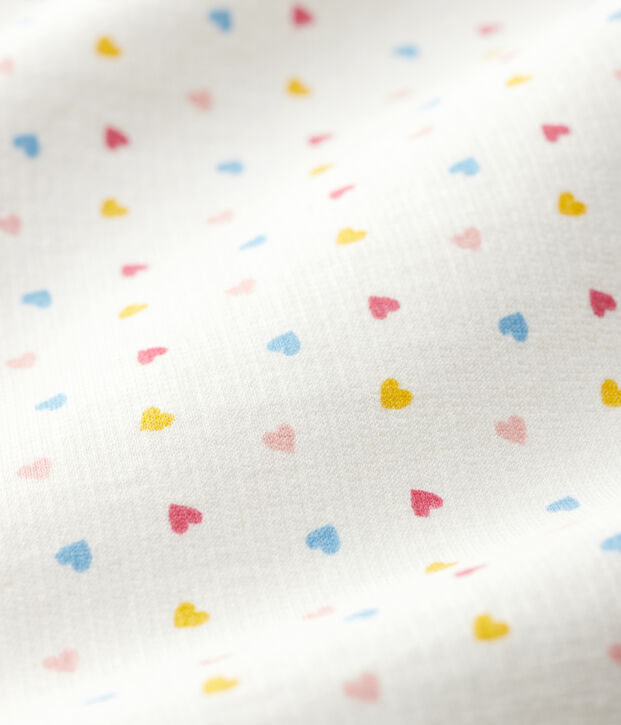 Tutina pigiama beb&egrave; in molleton di cotone biologico bianco/giallo/multicolore